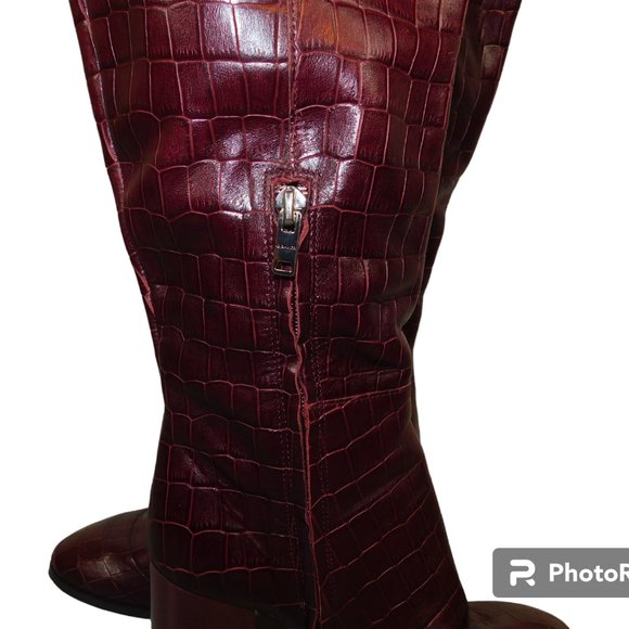 Coach Brigitte Boot Croc Embossed Knee High Boots Size 6.5 - Picture 11 of 16